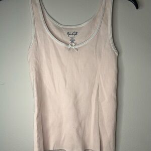 Women's Cream Pink Tank Top